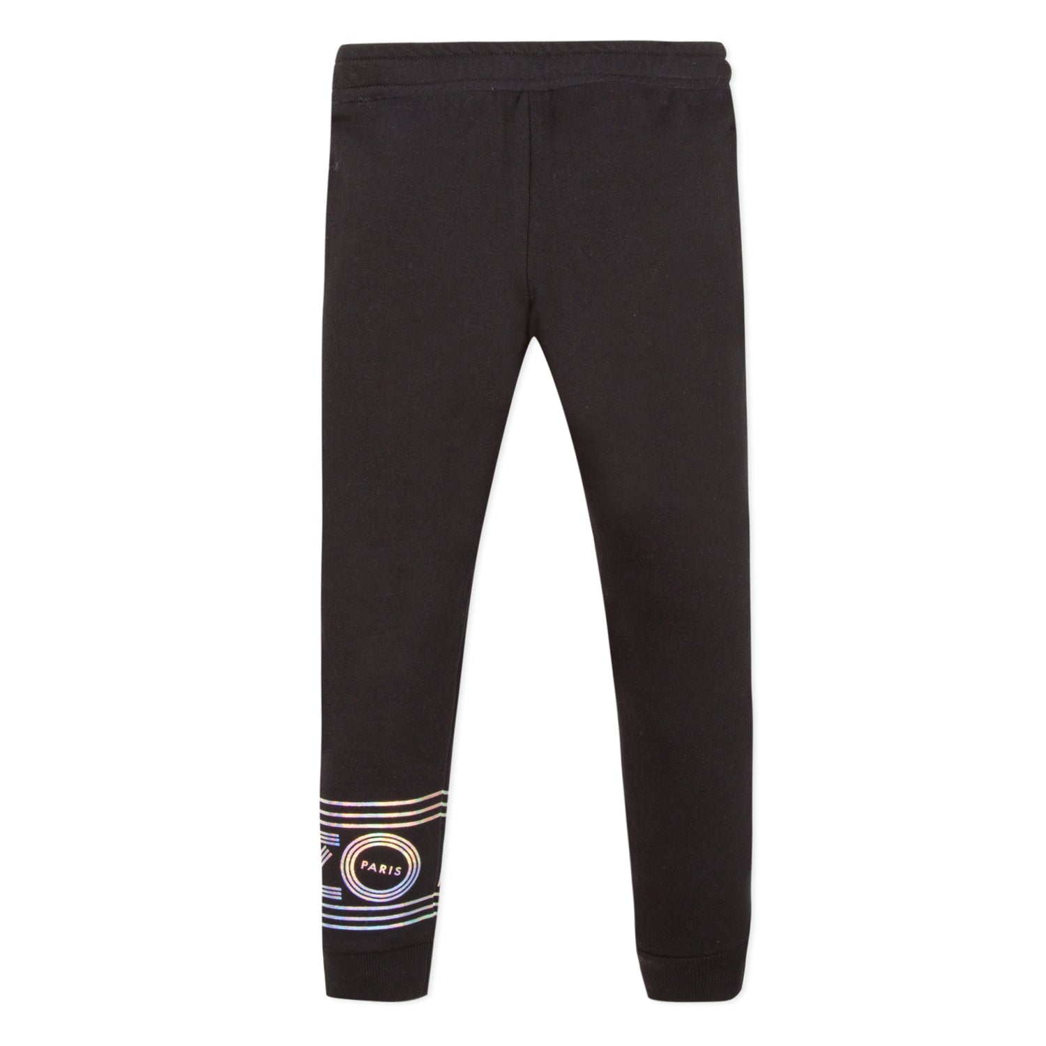 Girls Black Logo Cotton Trousers