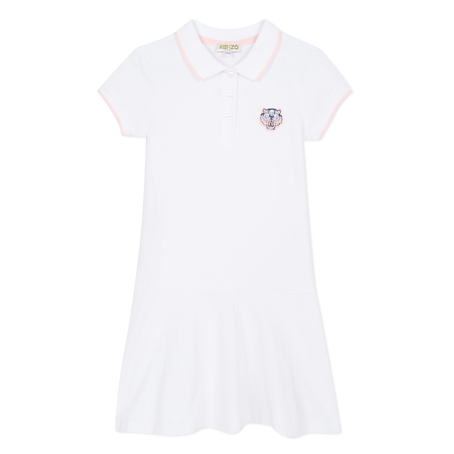 Girls White Cotton Polo Dress