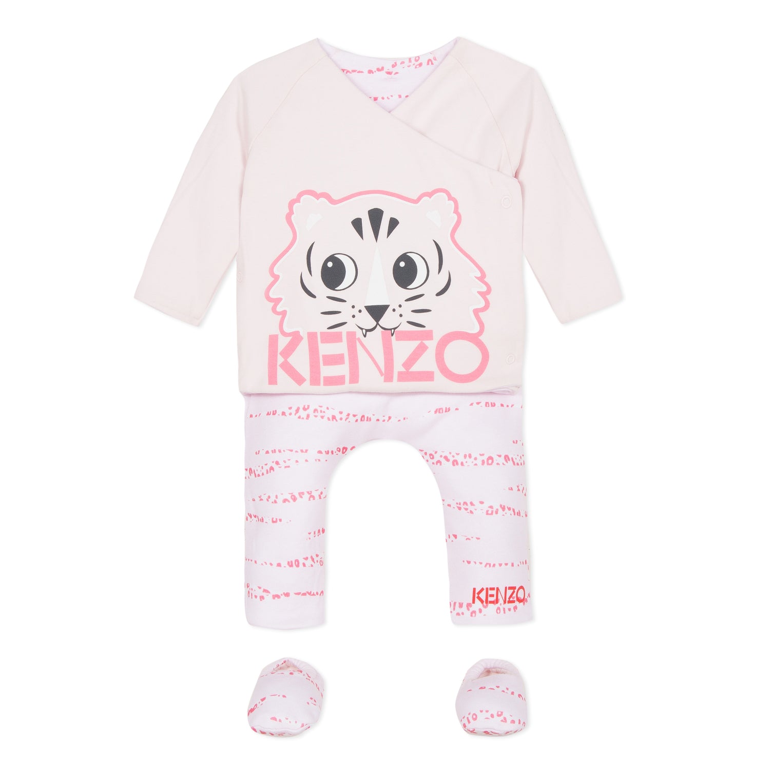 Baby Girls Light Pink Logo Cotton Babysuit