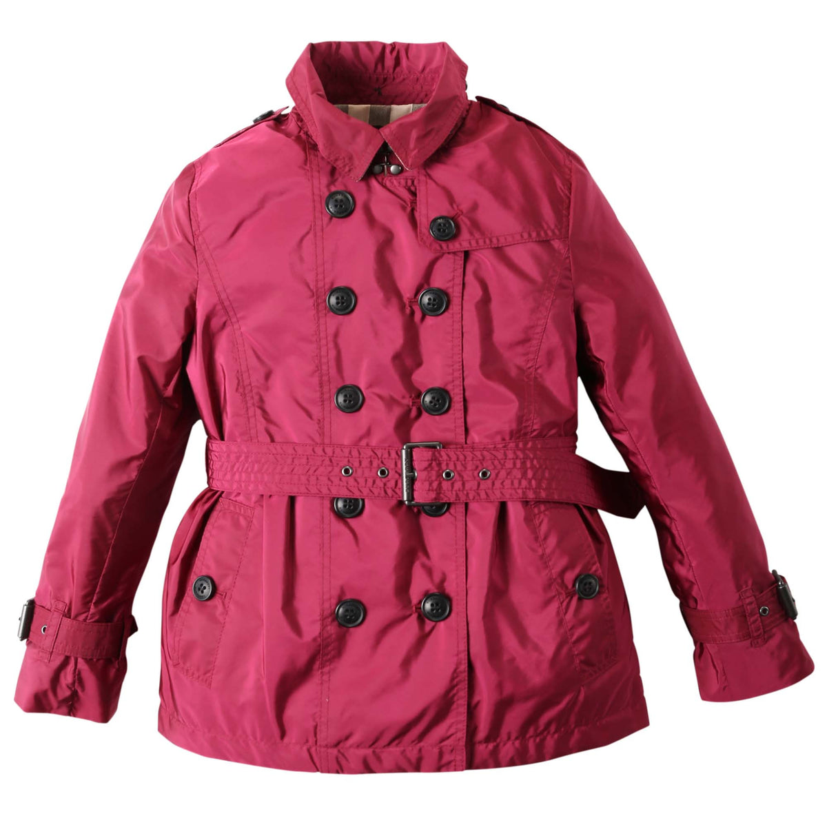 Girls Dark Plum Pink Wool Hooded Duffle Coat - CÉMAROSE | Children's Fashion Store - 4