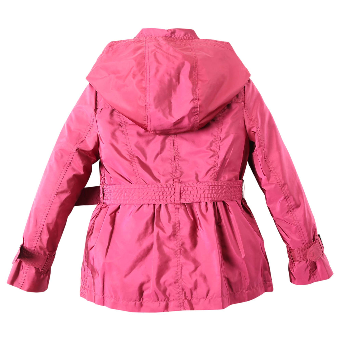 Girls Dark Plum Pink Wool Hooded Duffle Coat - CÉMAROSE | Children's Fashion Store - 3