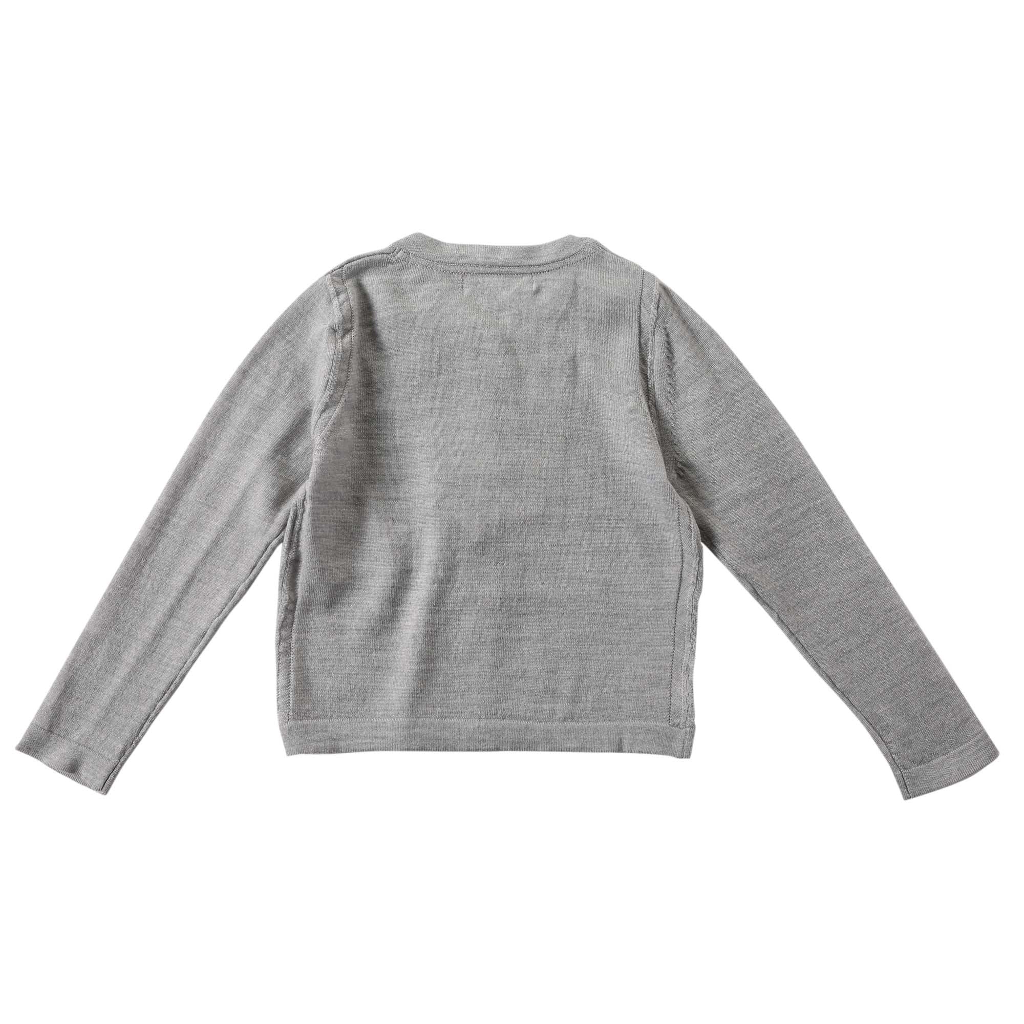 Girls Light Grey Bow Trims Knitted Cardigan - CÉMAROSE | Children's Fashion Store - 2
