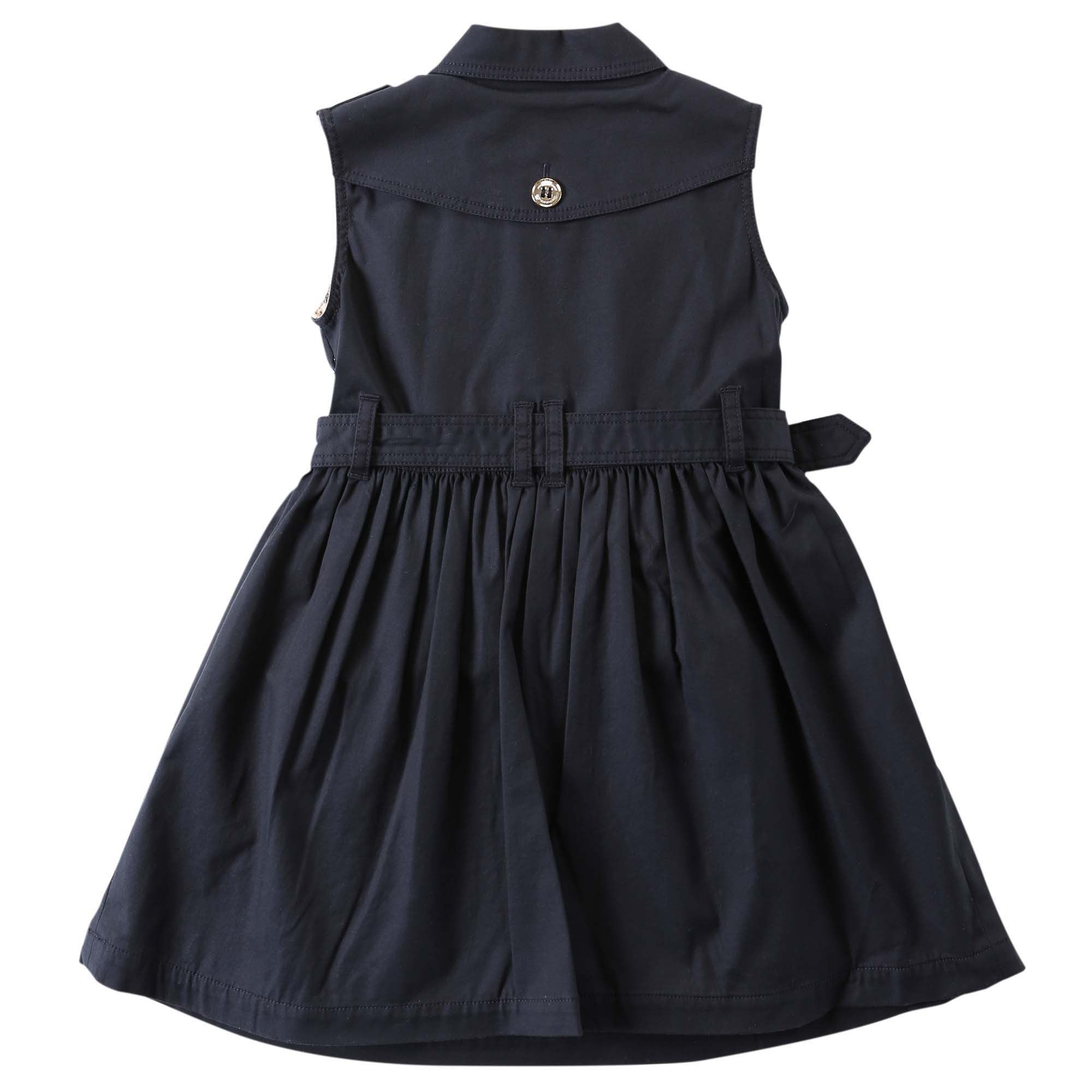 Girls Navy Blue Cotton Trench Dress - CÉMAROSE | Children's Fashion Store - 2