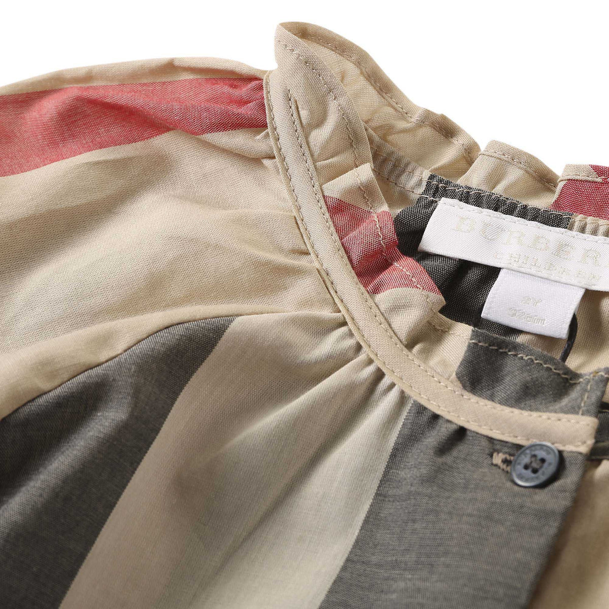 Baby Girls Beige New Classic Check Cotton Blouse - CÉMAROSE | Children's Fashion Store - 3