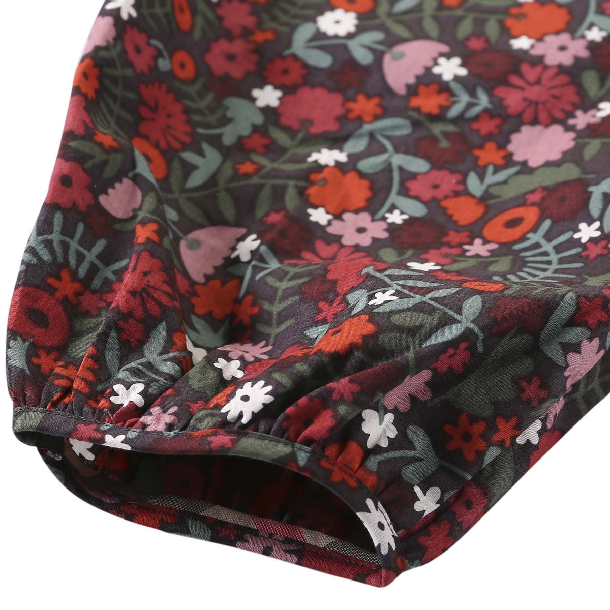Baby Girls Antique Red Floral Printed Trims Romper - CÉMAROSE | Children's Fashion Store - 6