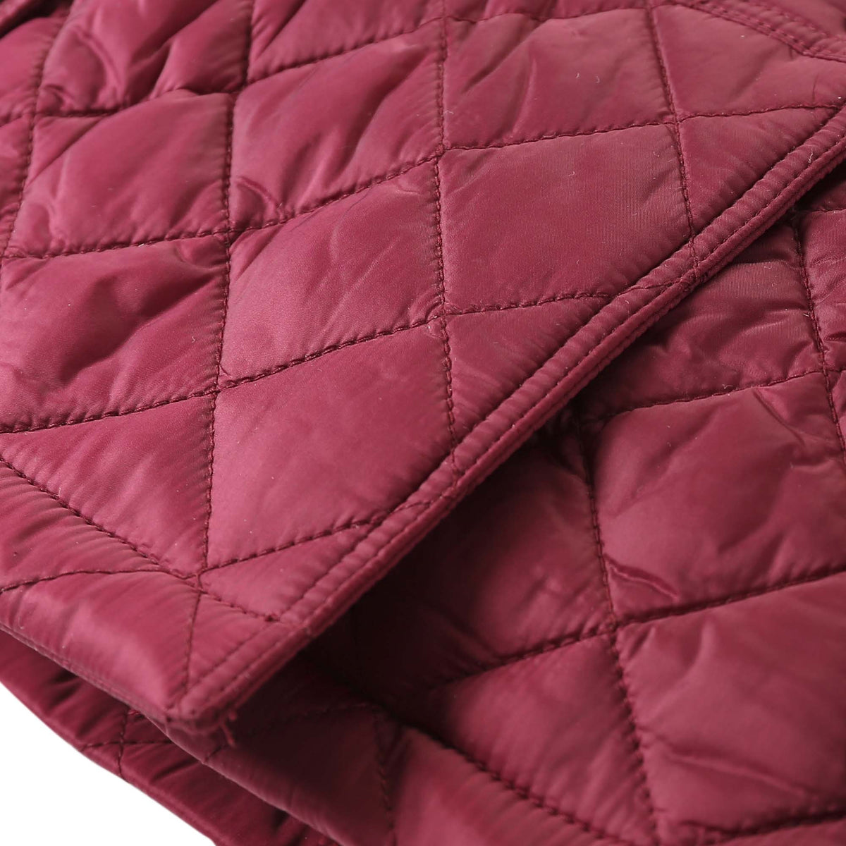 Girls Dark Pink Quilted Jacket With Check Trim - CÉMAROSE | Children's Fashion Store - 5