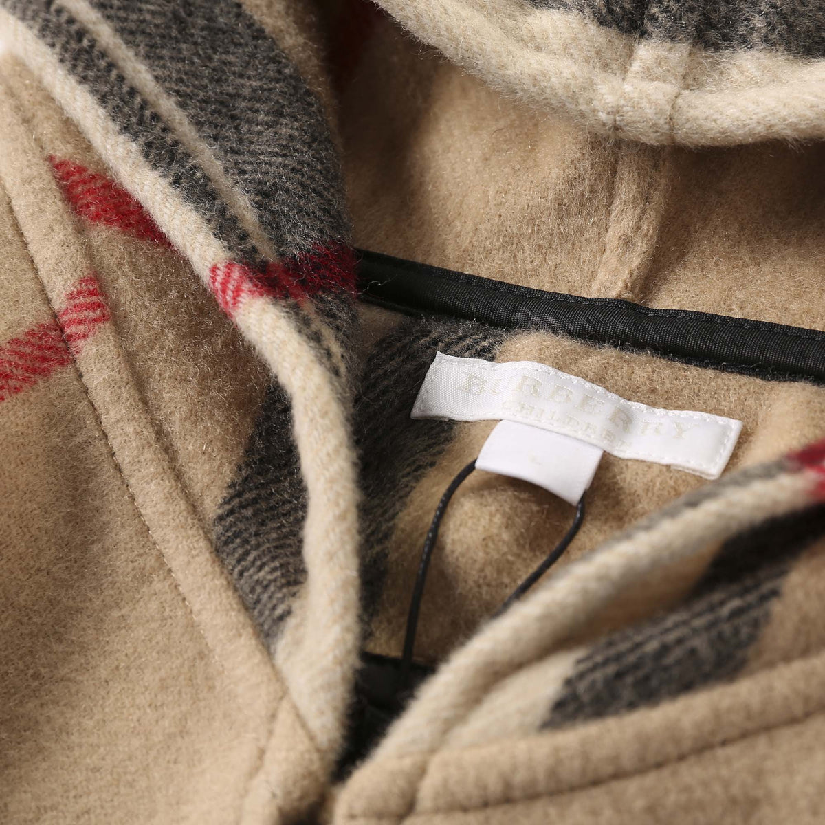 Girls Beige Check Hooded Wool Shawls - CÉMAROSE | Children's Fashion Store - 3