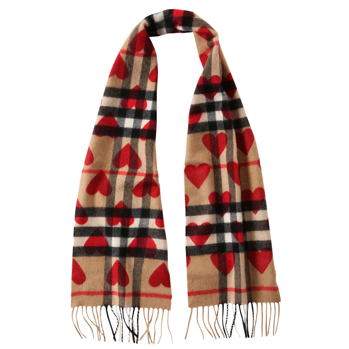 Girls Parade Red New Classic Check & Hearts Cashmere Scarf - CÉMAROSE | Children's Fashion Store - 3