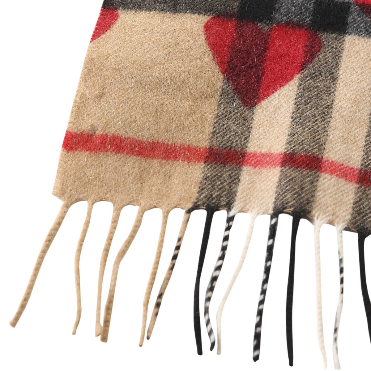 Girls Parade Red New Classic Check & Hearts Cashmere Scarf - CÉMAROSE | Children's Fashion Store - 4