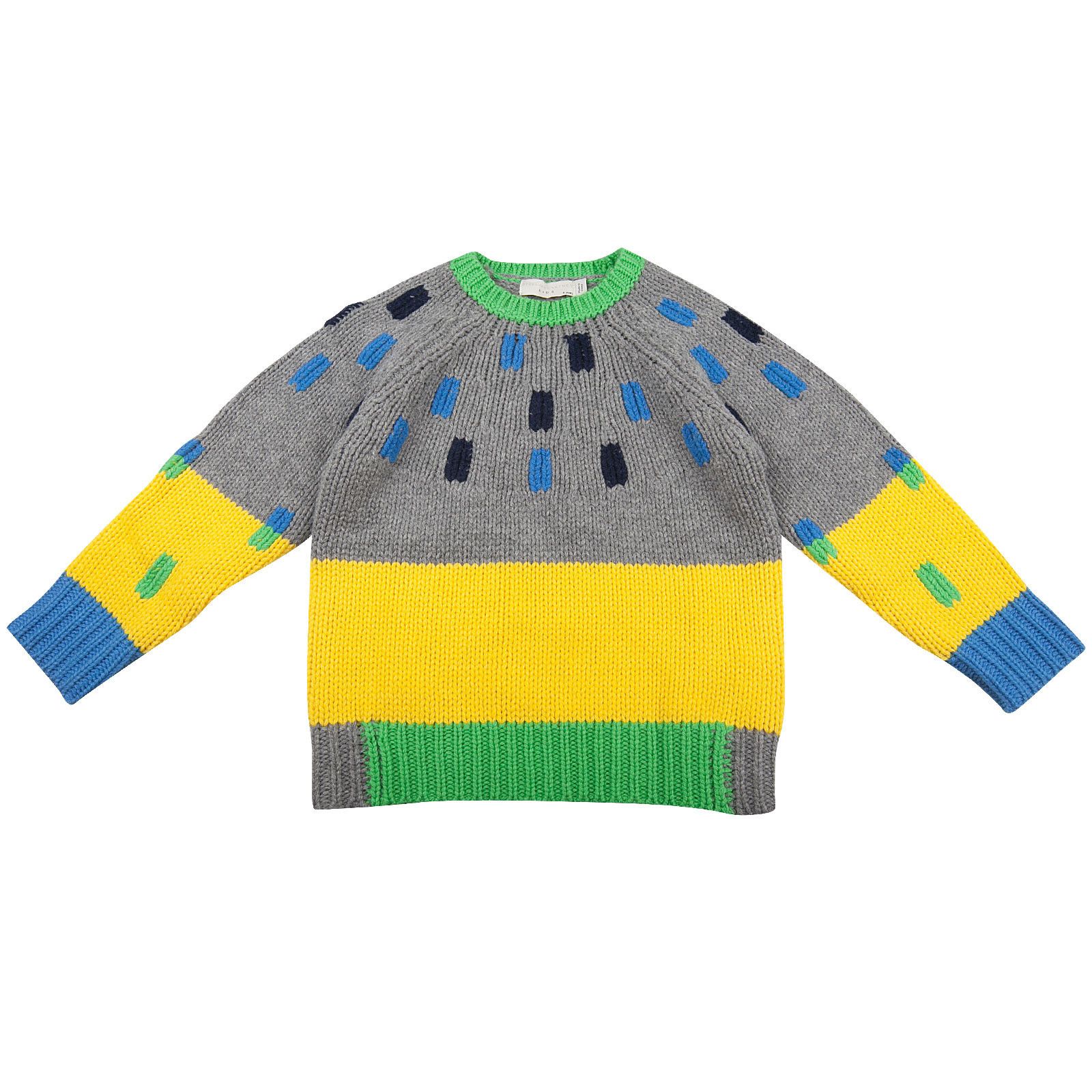 Freddie Boys Grey&Yellow Wool Sweater - CÉMAROSE | Children's Fashion Store - 1