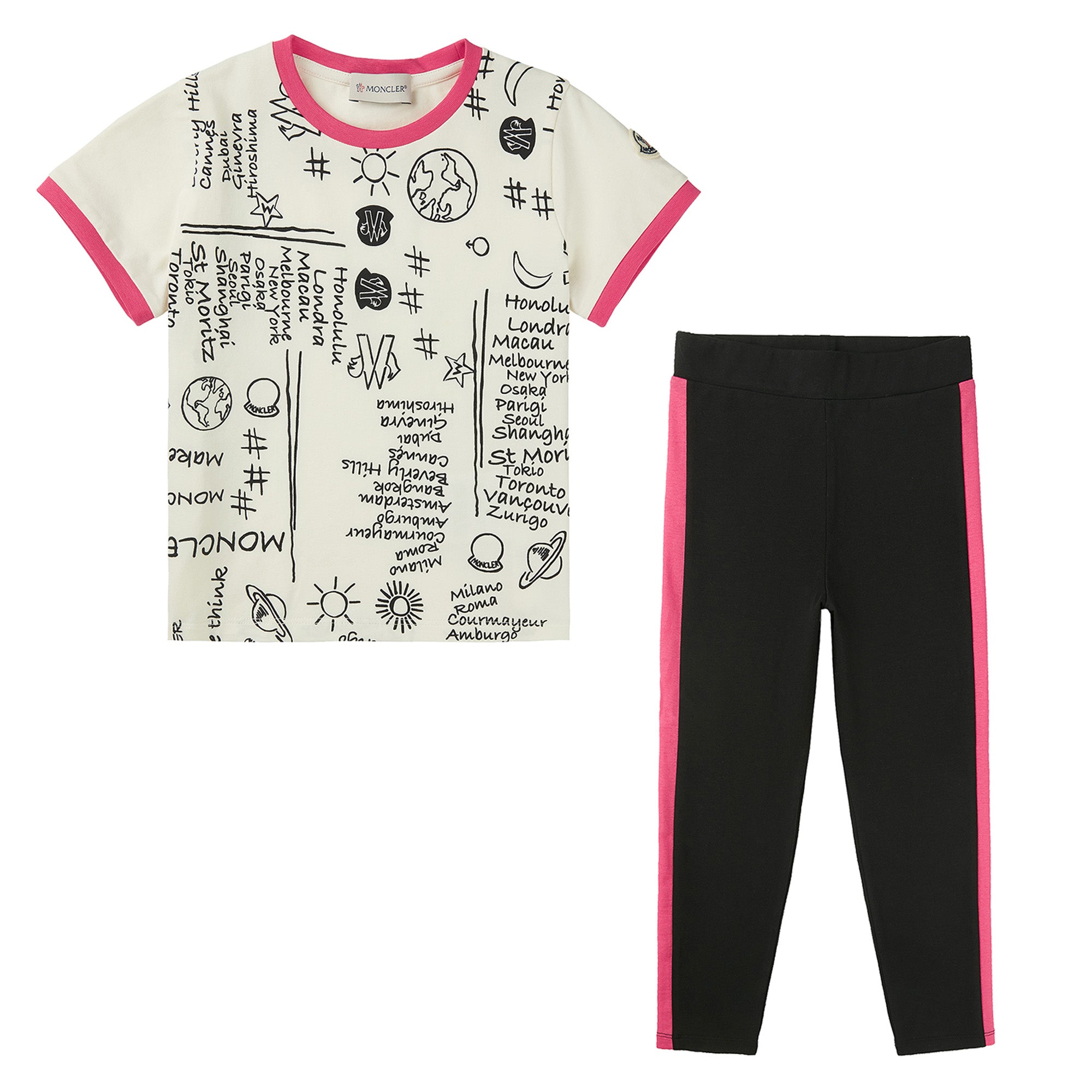 Girls White Logo Cotton Set
