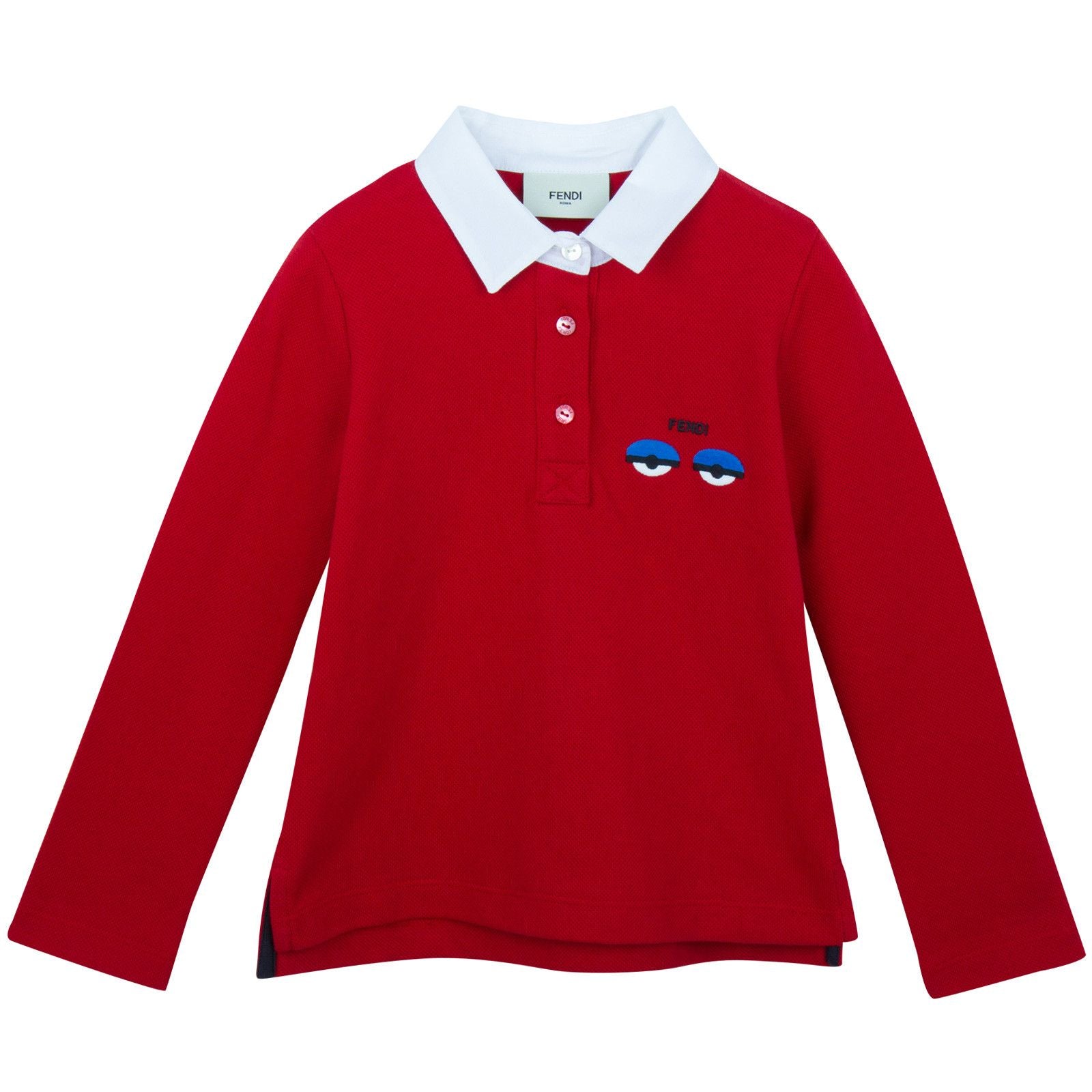 Girls Red Monster Long Sleeve Contton Polo Shirt - CÉMAROSE | Children's Fashion Store - 1