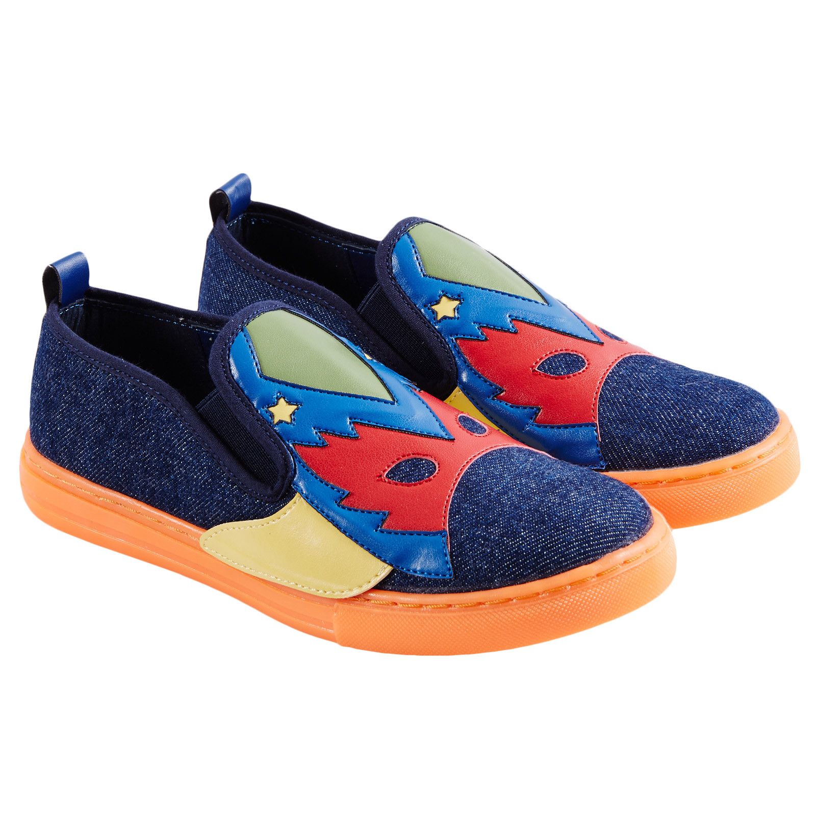 Leo Boys Multicolor Super Heroes Printed Denim Trainers - CÉMAROSE | Children's Fashion Store - 1