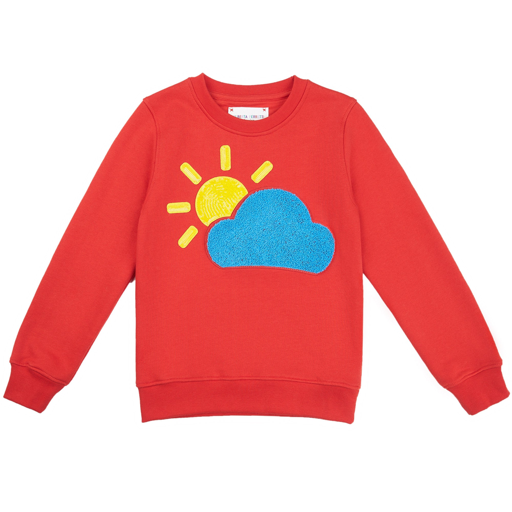 Girls Red Cotton Sweatshirt