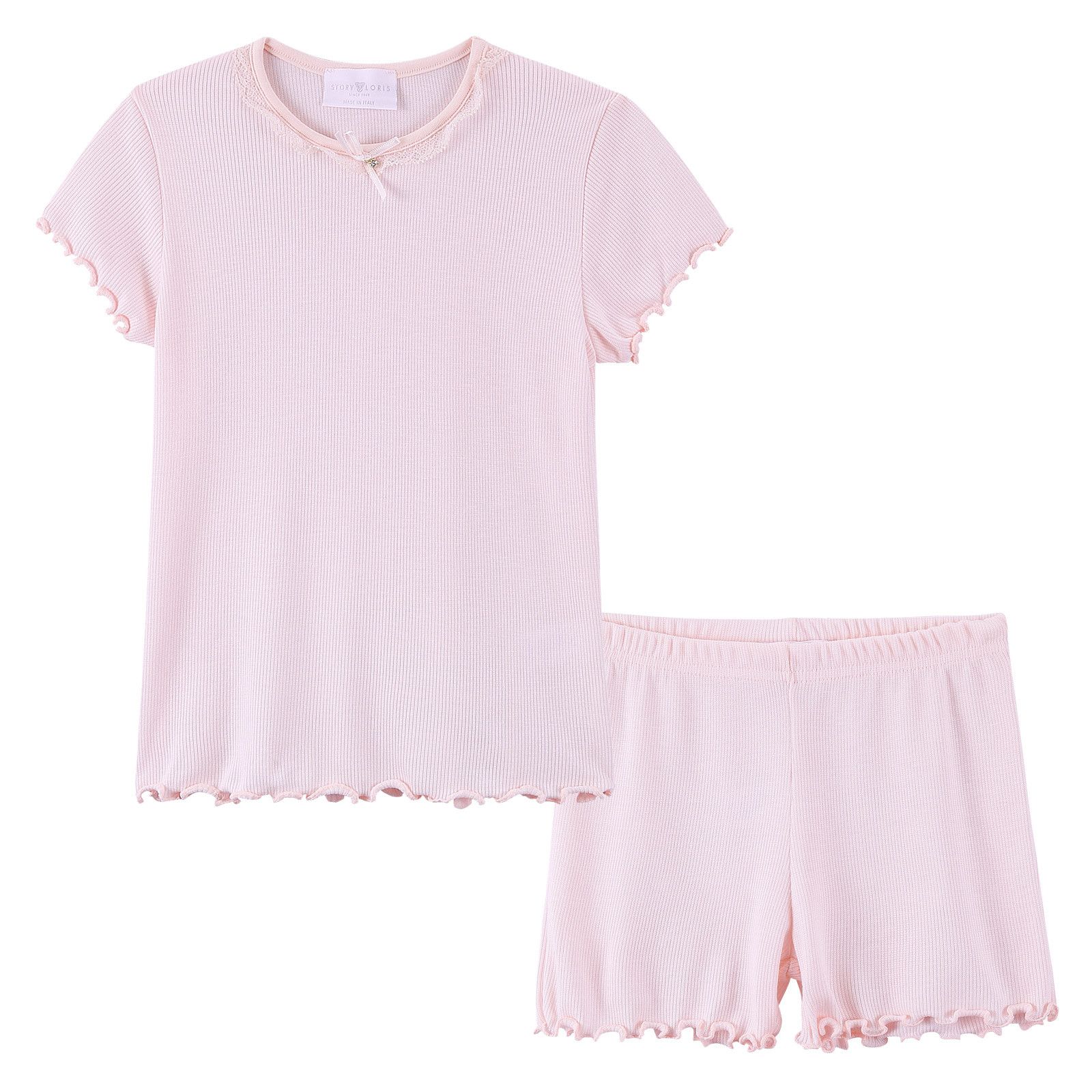 Girls Light Pink Top&Bottom Pyjama - CÉMAROSE | Children's Fashion Store - 1