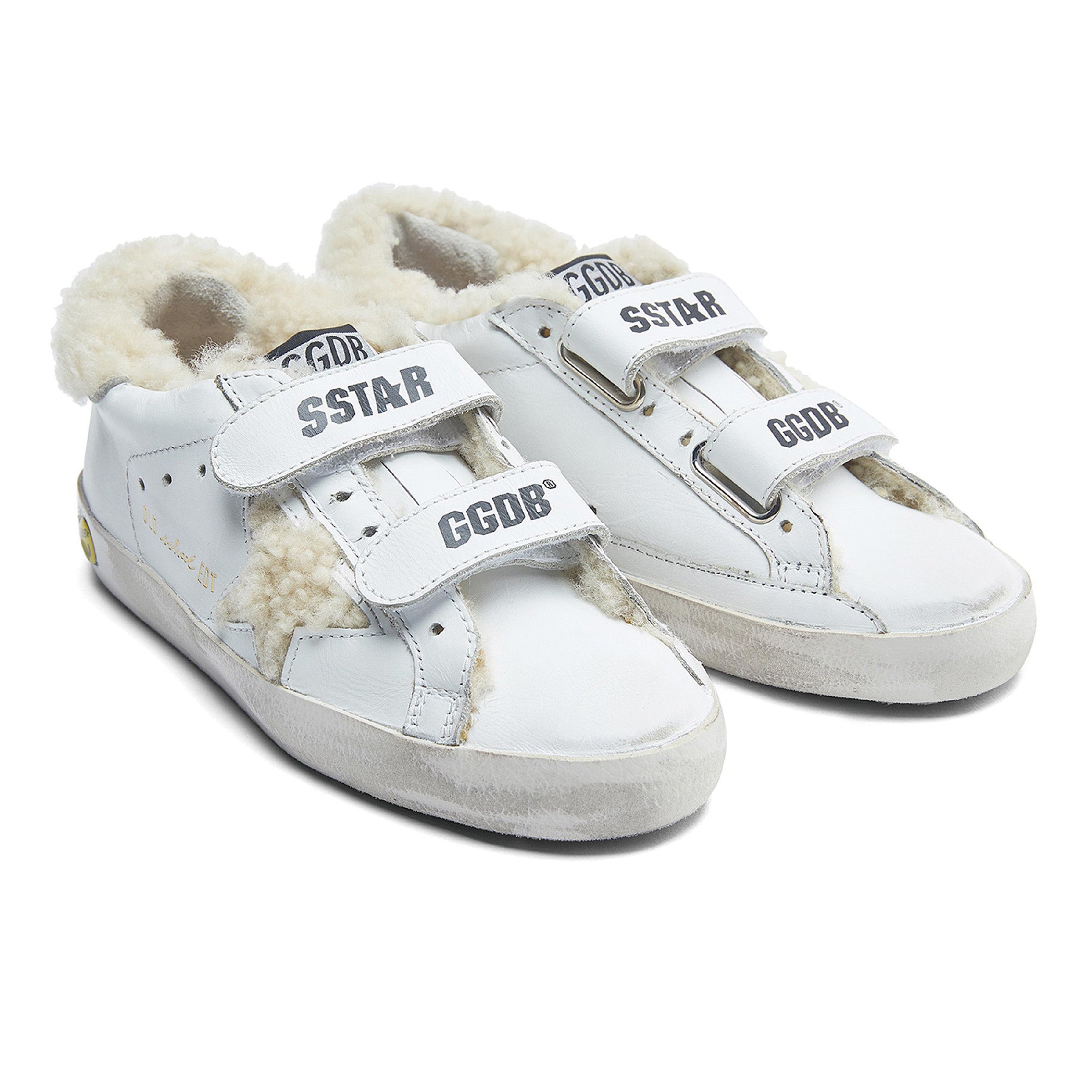 Baby Girls White Star Leather Shoes