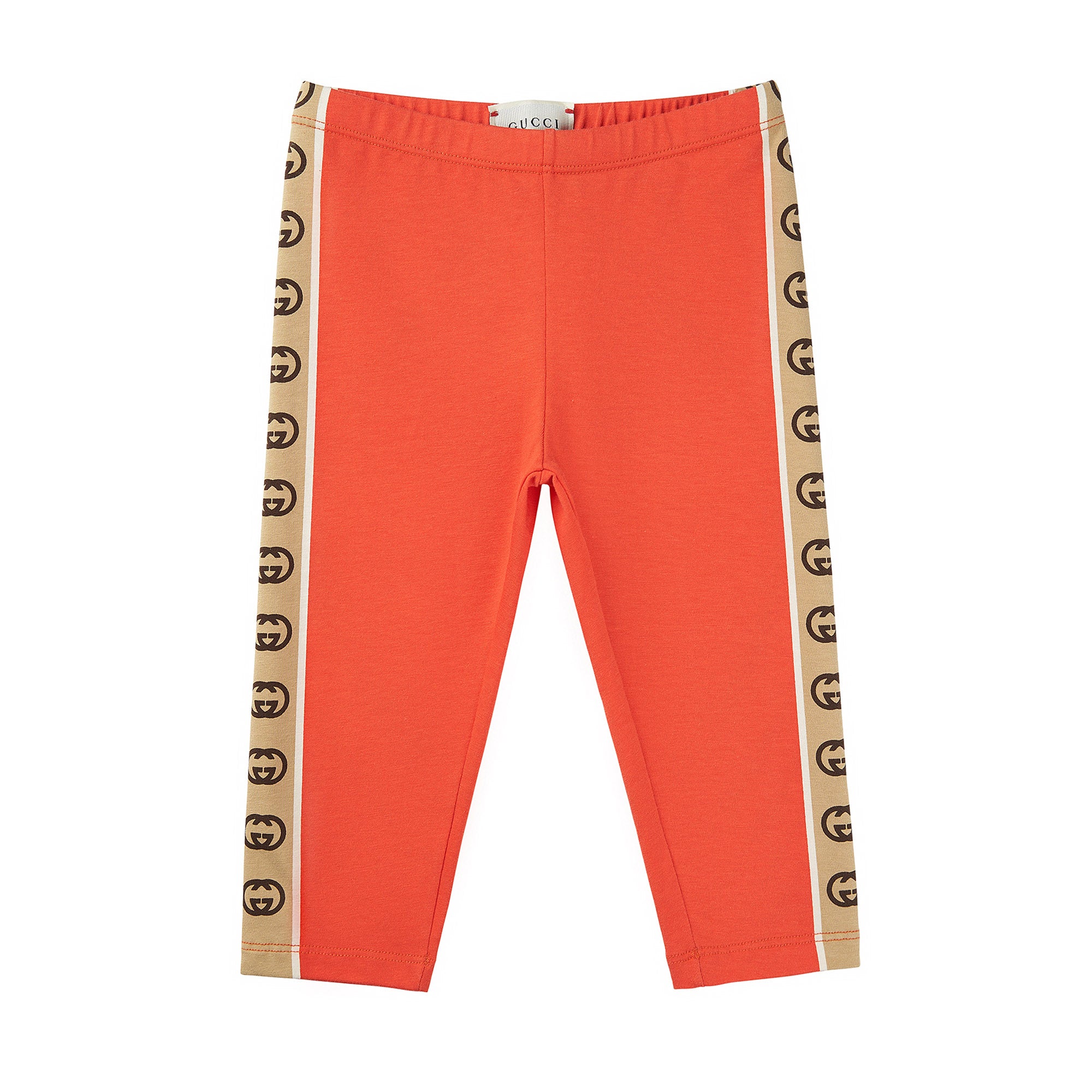 Baby Girls Red Logo Cotton Leggings