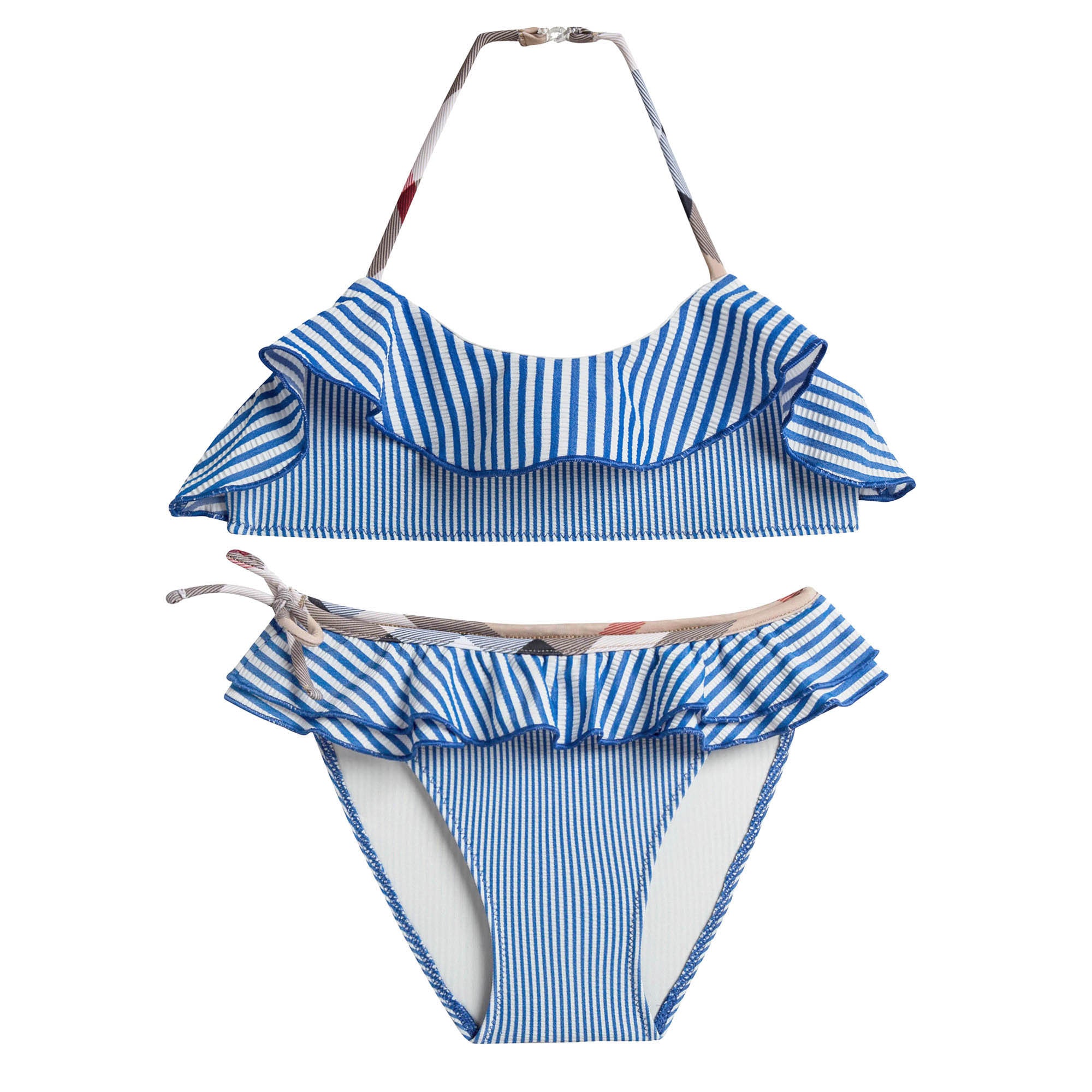 Girls Blue Striped Bikini