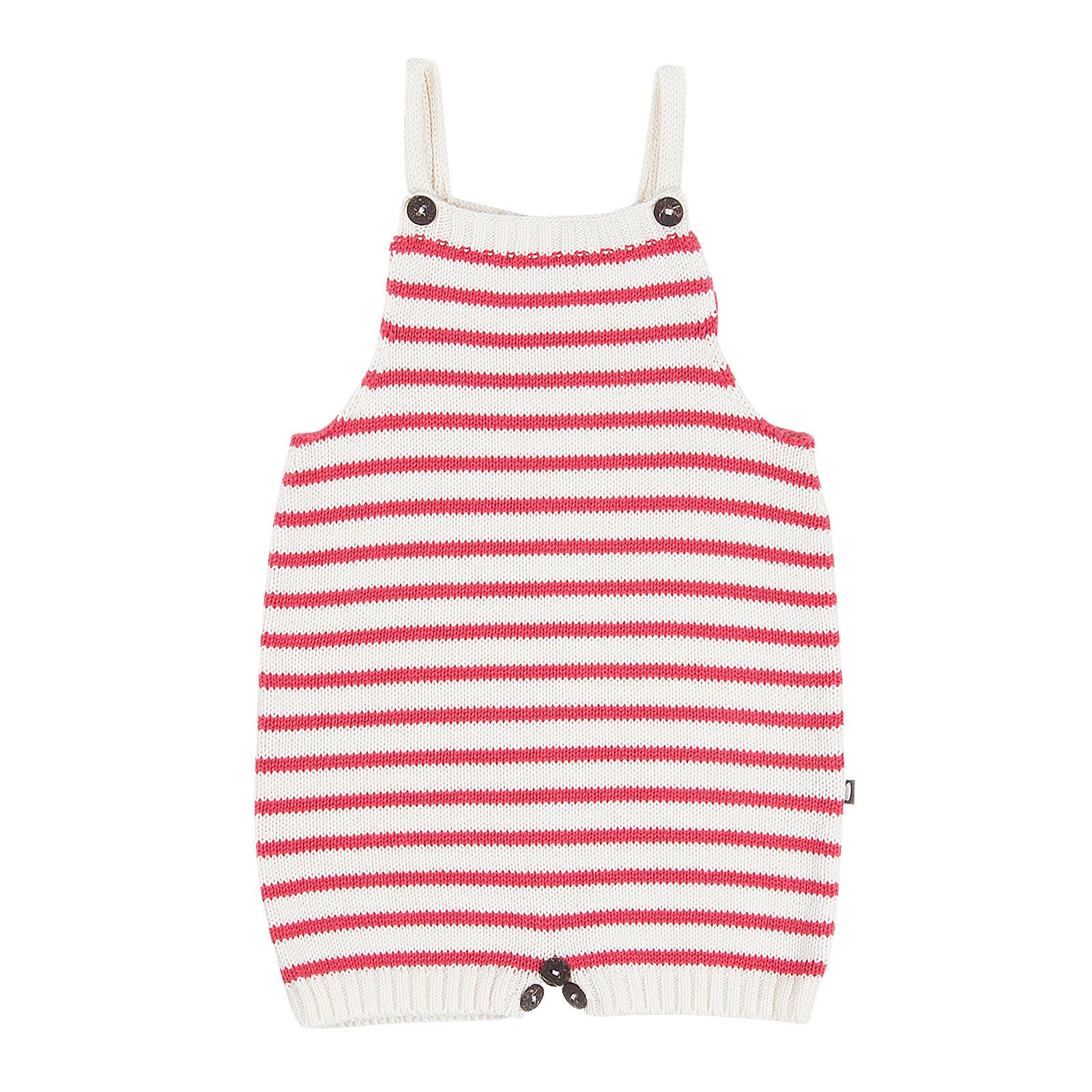 Baby White&Red Striped Alpaga Wool Knitted Jumpsuit - CÉMAROSE | Children's Fashion Store