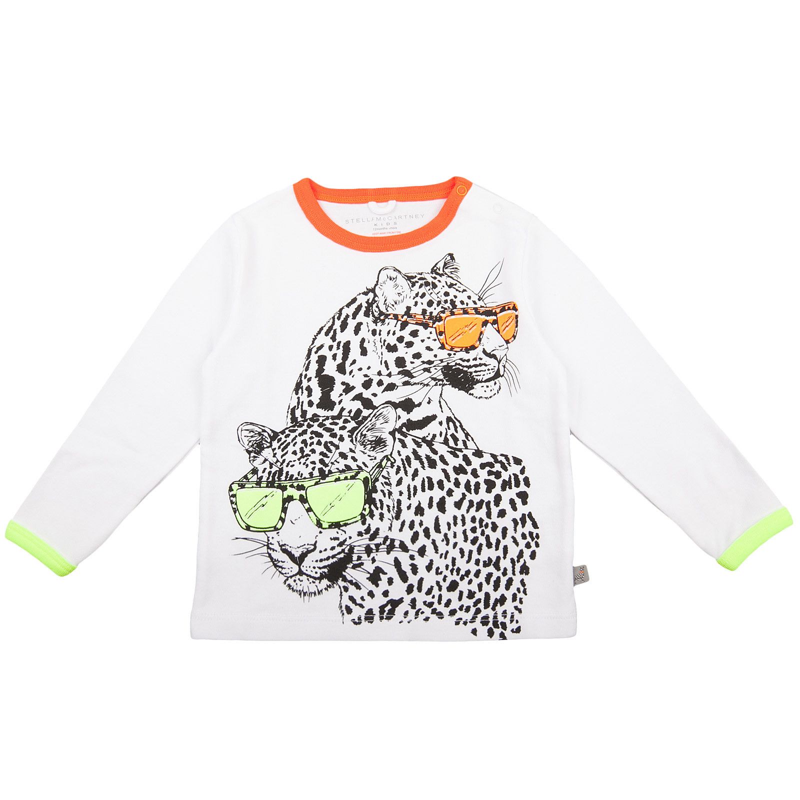 Sandy Baby White Leopard Printed Organic Cotton Jersey T-Shirt - CÉMAROSE | Children's Fashion Store - 1