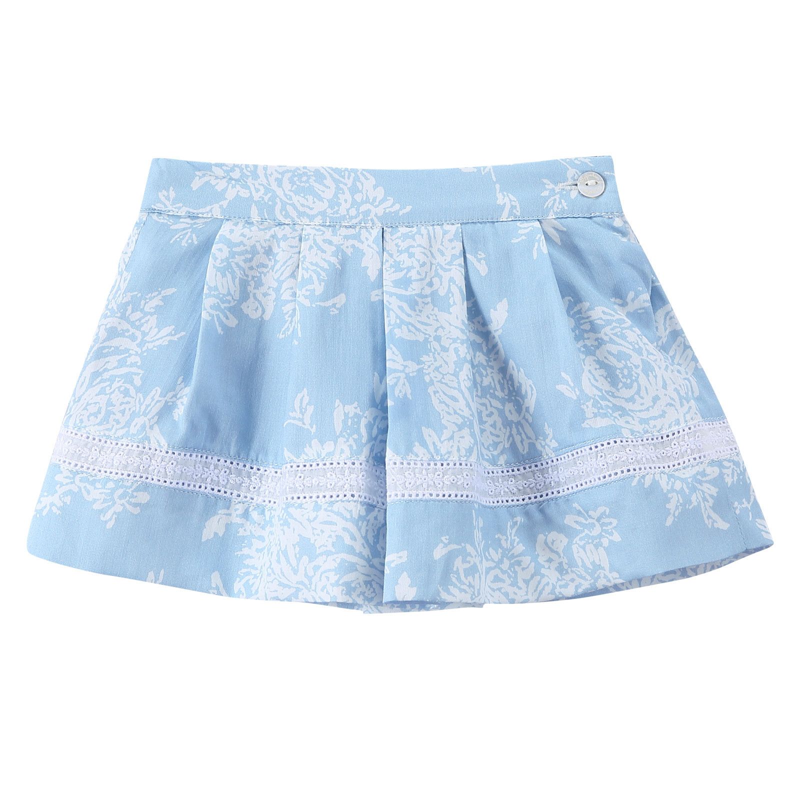 Baby Girls Blue Floral Printed Skirts With Underpants - CÉMAROSE | Children's Fashion Store - 1