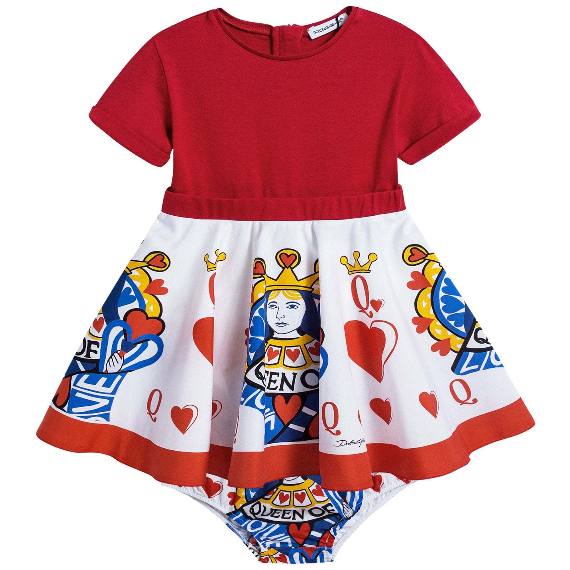Baby Girls Red Queen of Hearts Cotton Dress