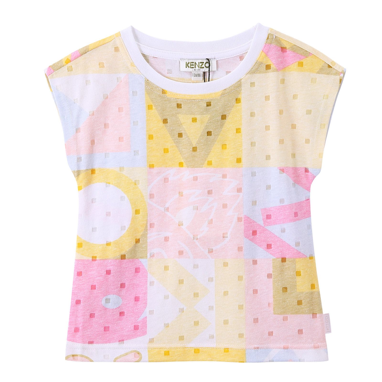 Girls Multicolor Printed Cotton T-Shirt - CÉMAROSE | Children's Fashion Store - 1