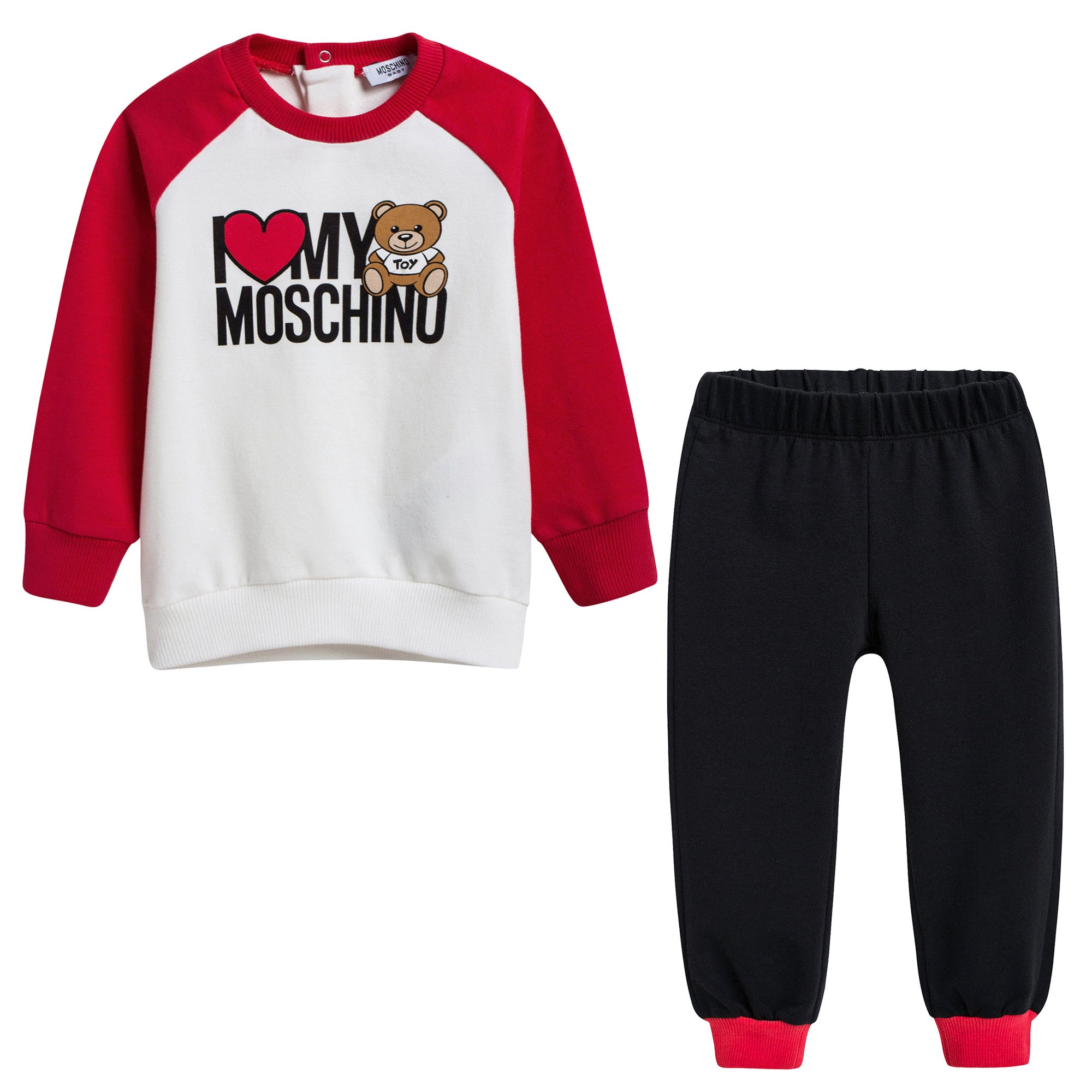 Baby White & Black Heart Tracksuit