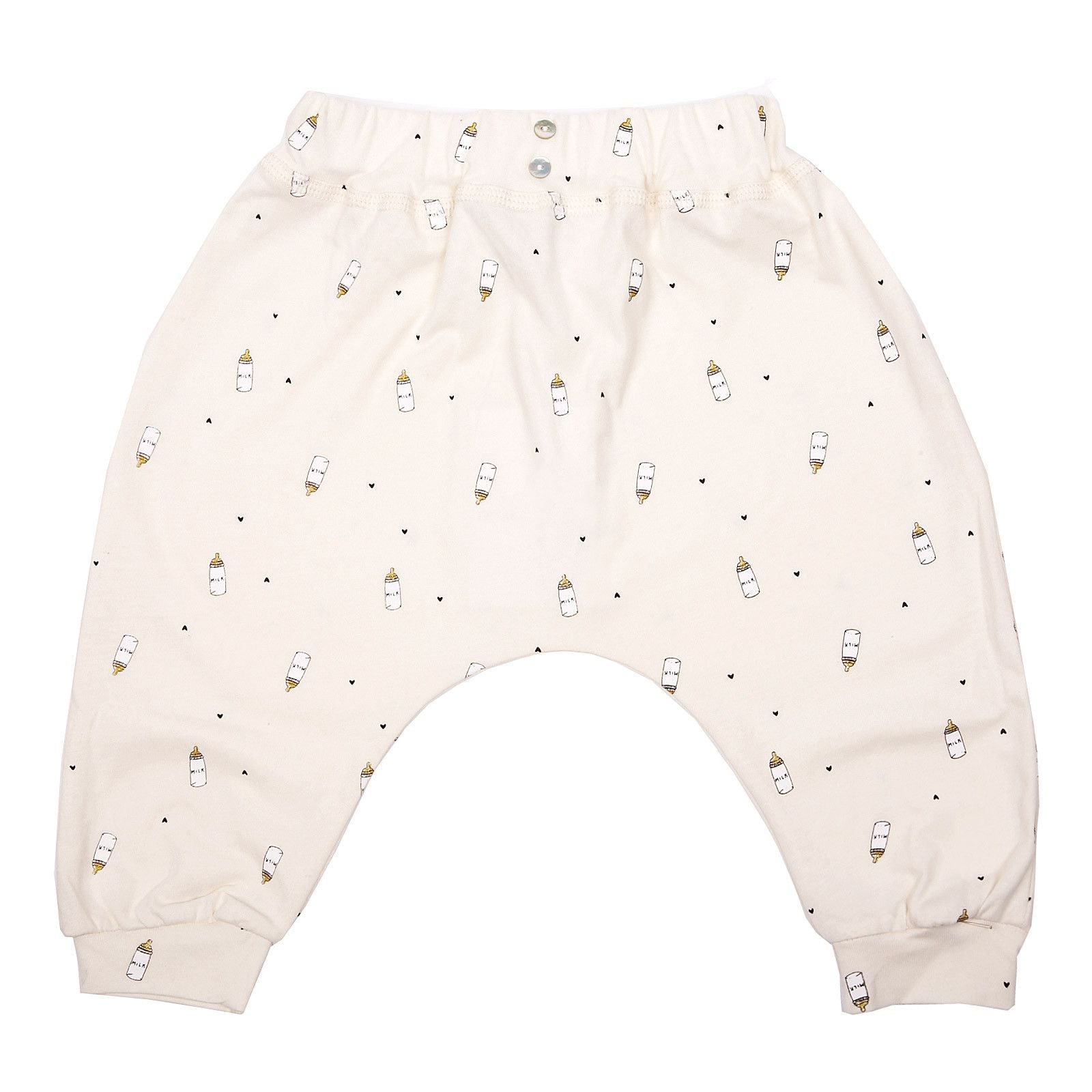 Baby Girls White Milk Bottle Printed Trousers - CÉMAROSE | Children's Fashion Store