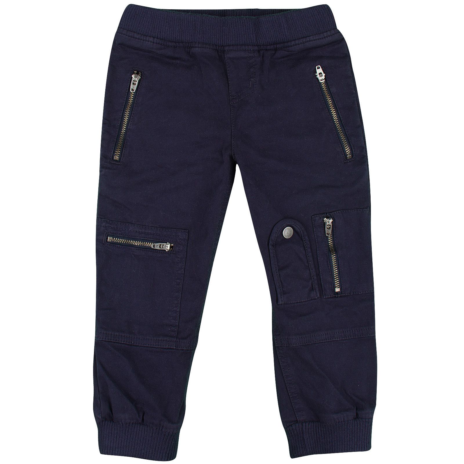 Gus Boys Navy Blue Cotton Trousers With Multiple Pockets - CÉMAROSE | Children's Fashion Store - 1