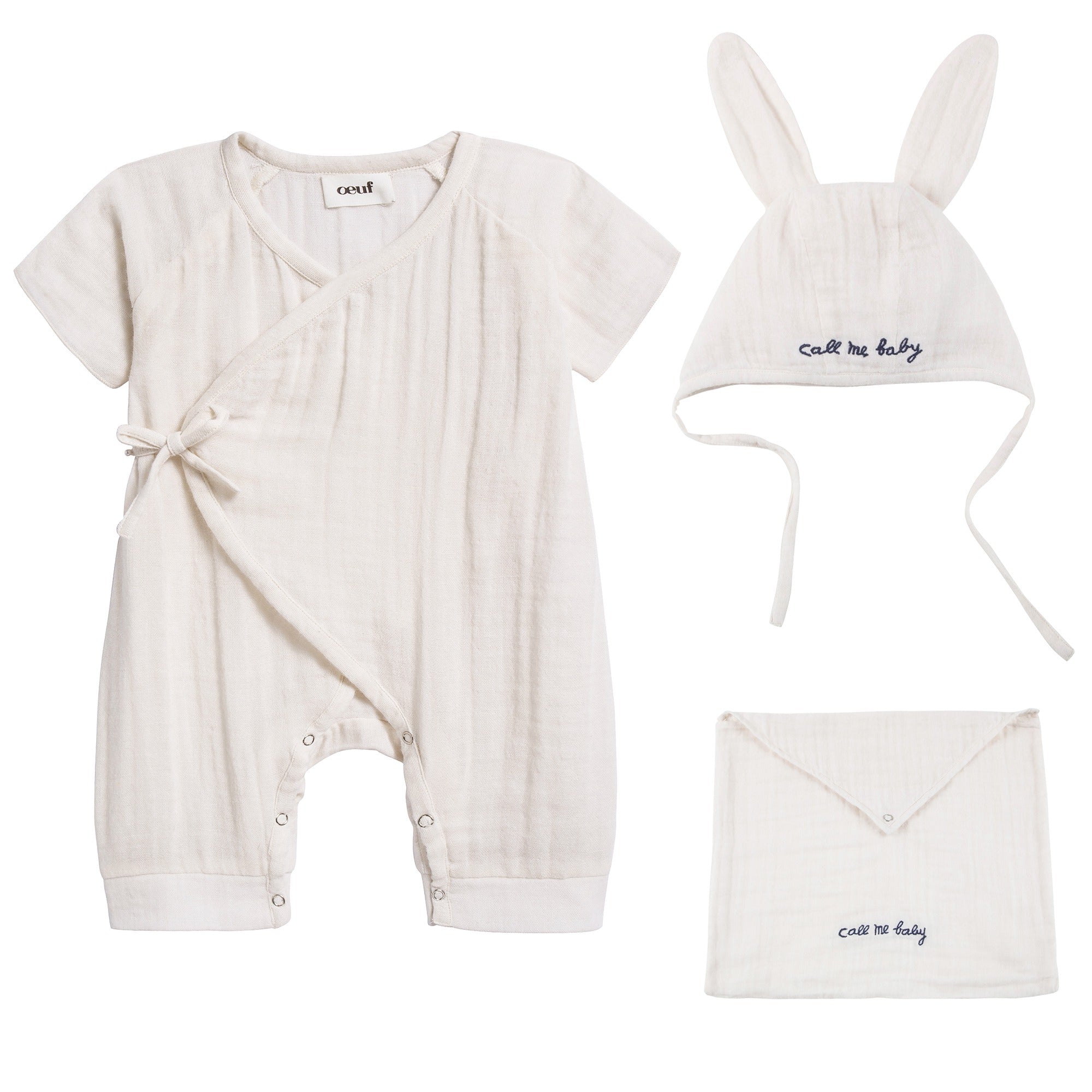 Baby White Cotton Baby Swaddle Set