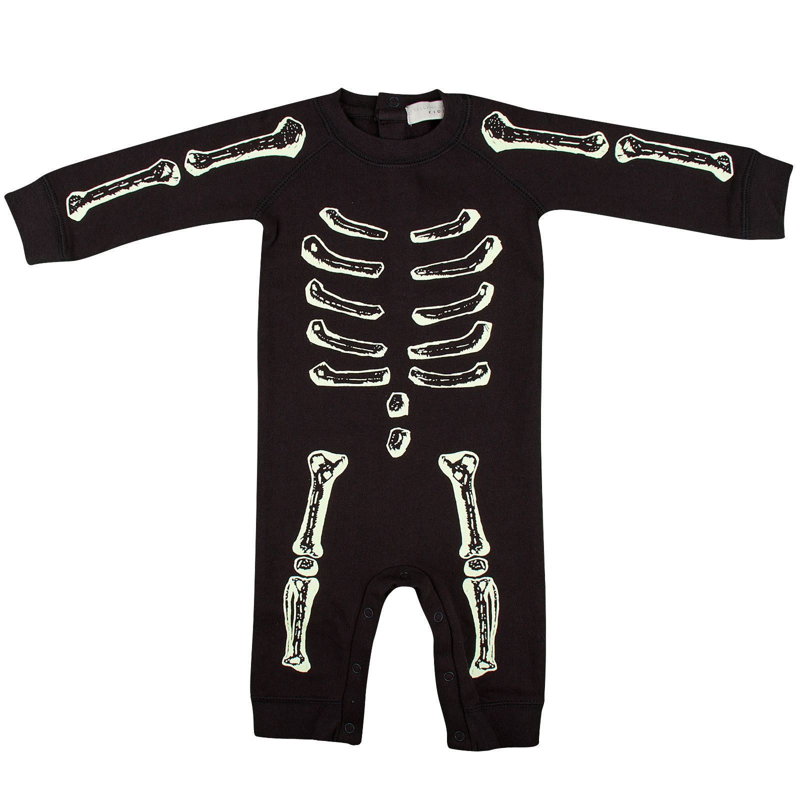 Jimbo Baby Black Glow-In-The Dark Skeleton Cotton Babygrow - CÉMAROSE | Children's Fashion Store - 1