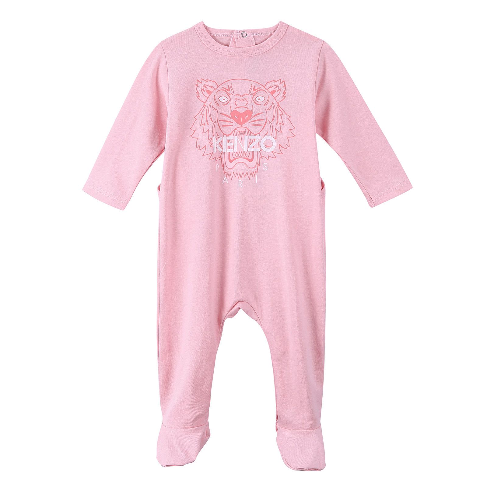 Baby Pink Tiger Printed Cotton Pyjama - CÉMAROSE | Children's Fashion Store - 1