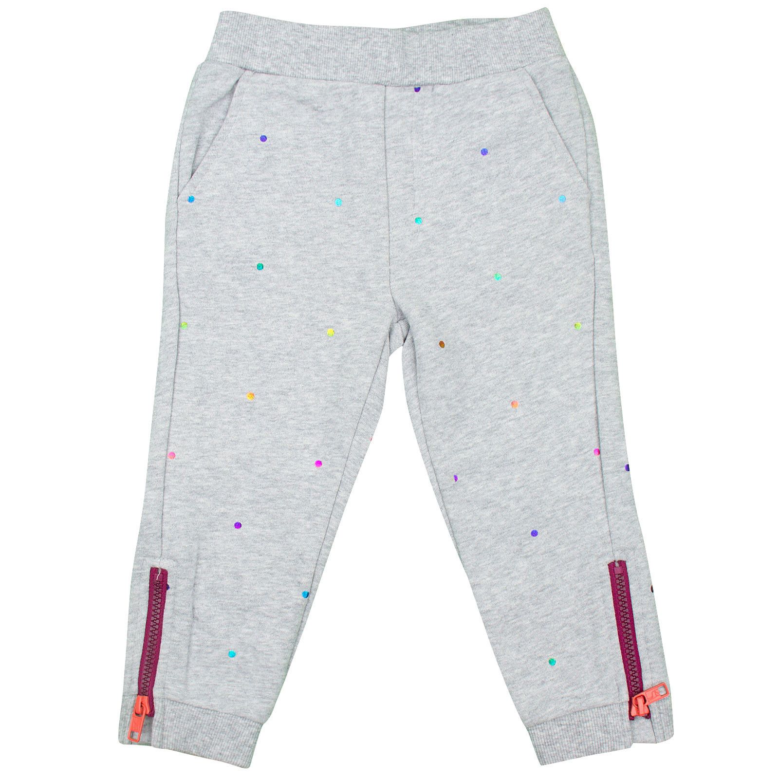 Zoey Girls Grey Rainbow Studs Trousers With Zips At The Ankles - CÉMAROSE | Children's Fashion Store - 1