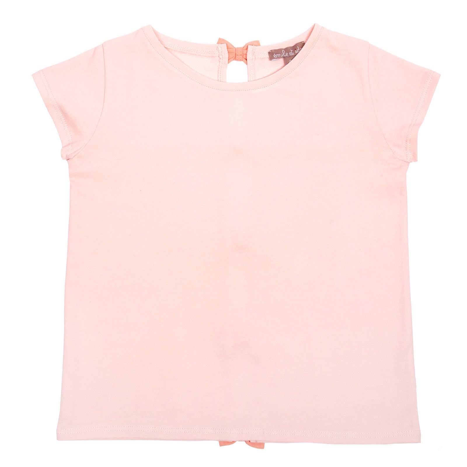 Girls Pink Bows Trims On Back Cotton T-Shirt - CÉMAROSE | Children's Fashion Store - 1