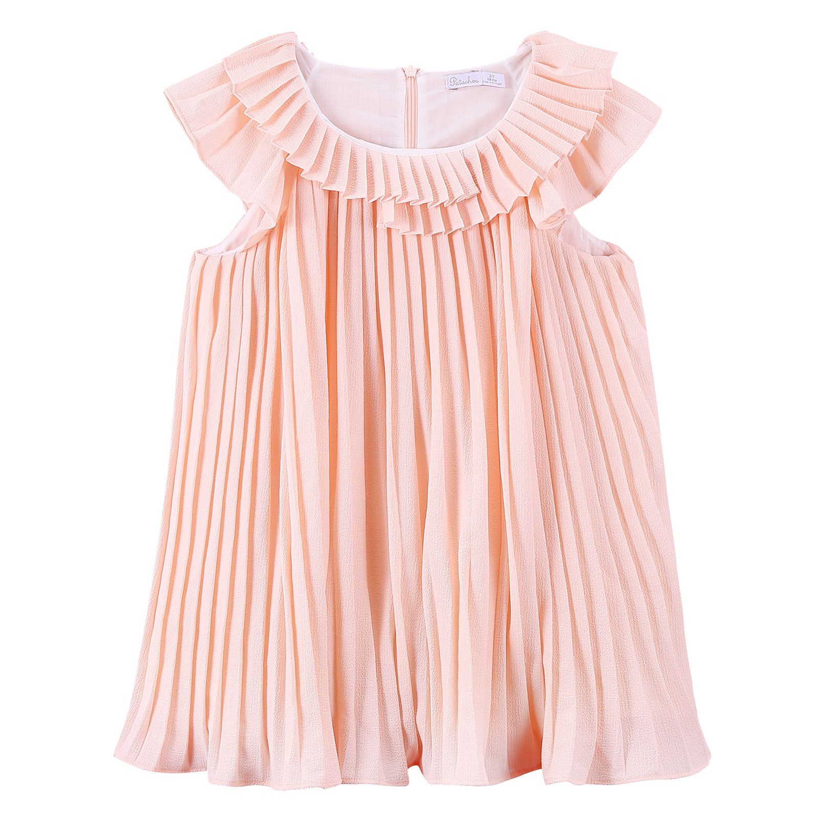 Girls Pink Sleeveles Pleated Dress - CÉMAROSE | Children's Fashion Store - 1