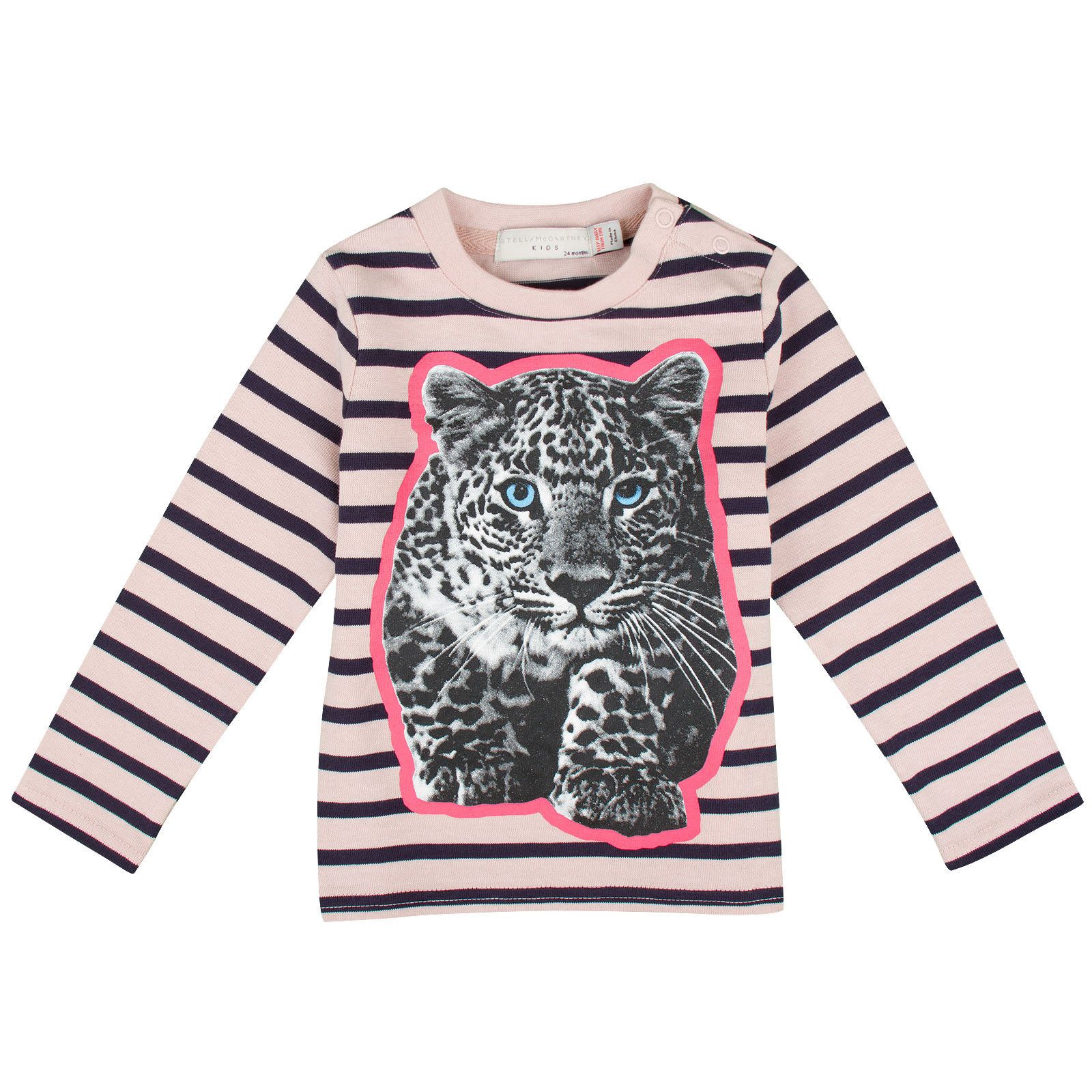 Ted Baby Navy Blue&Pink Striped Leopard Trims T-Shirt - CÉMAROSE | Children's Fashion Store - 1