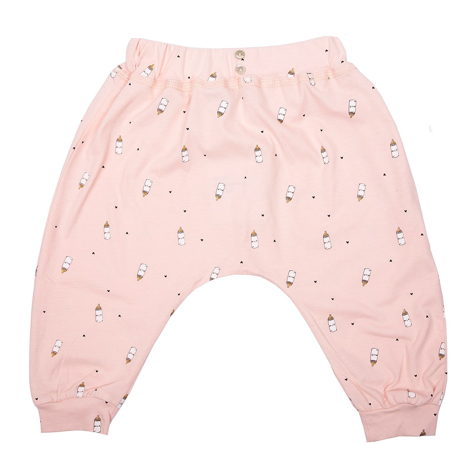 Baby Girls Light Pink Milk Bottle Printed Trousers - CÉMAROSE | Children's Fashion Store