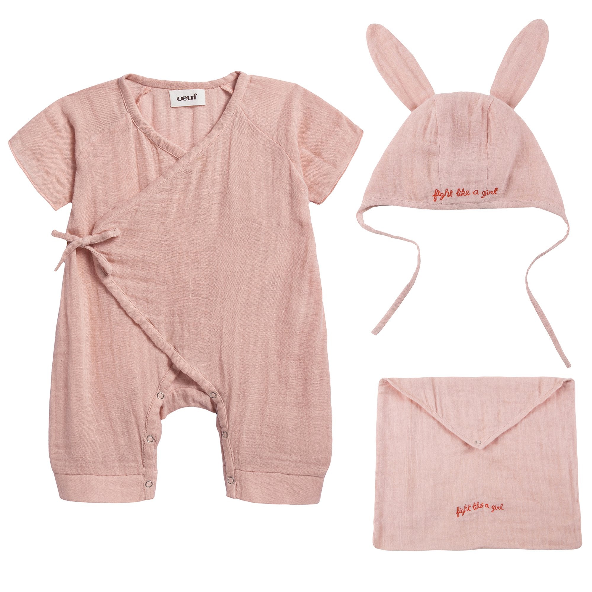 Baby Pink Cotton Baby Swaddle Set