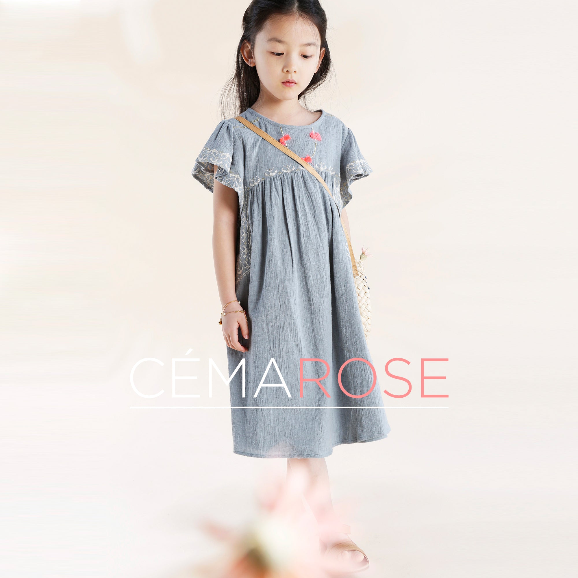 Girls Silver Blue "Numidie" Dress
