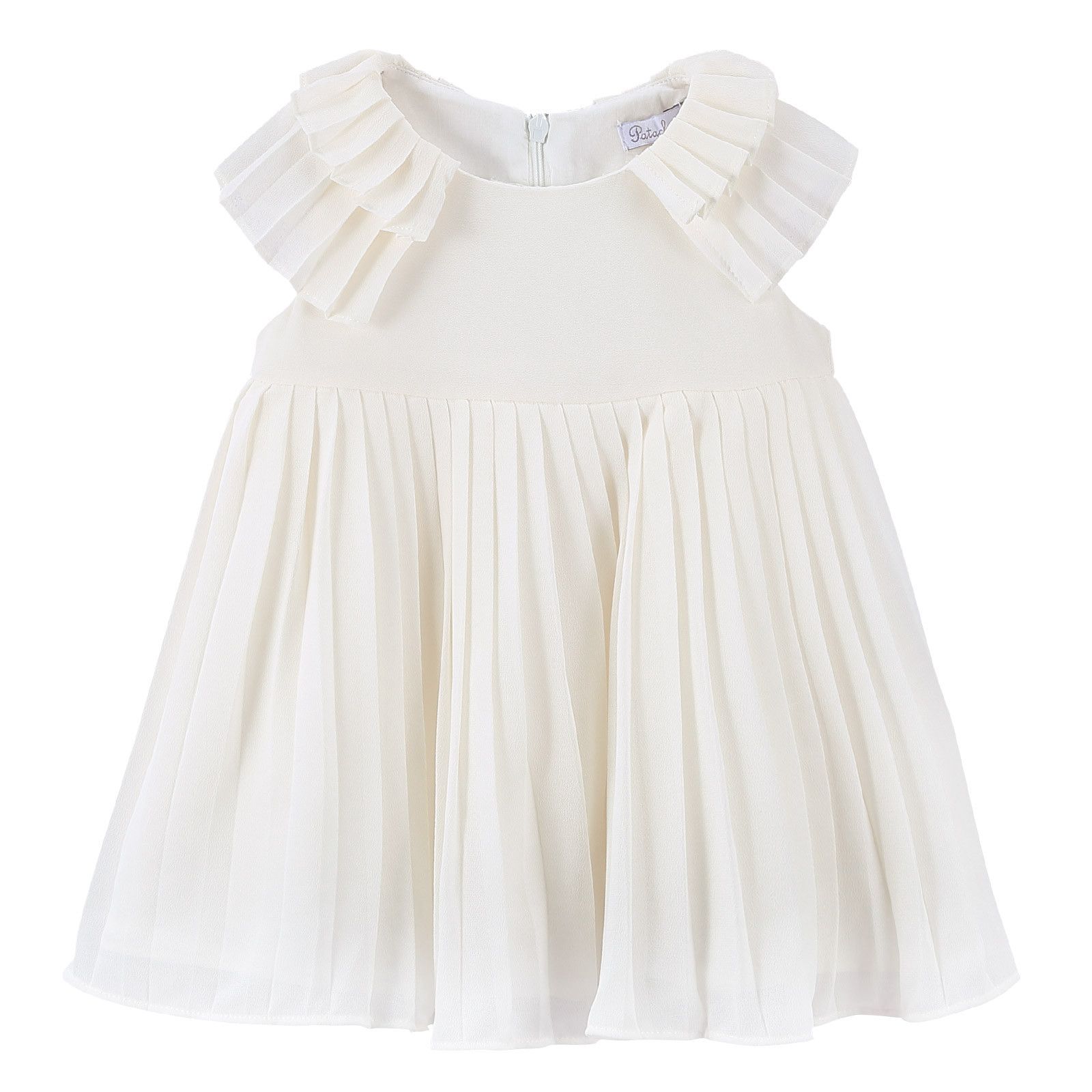 Baby Girls Milk White Pleated Dress - CÉMAROSE | Children's Fashion Store - 1
