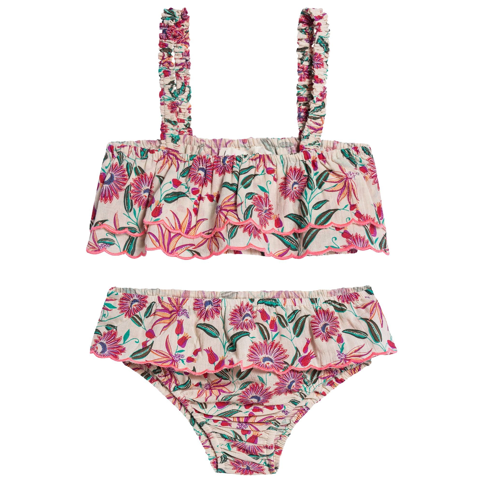 Girls White Flower "Bluna" Bikini