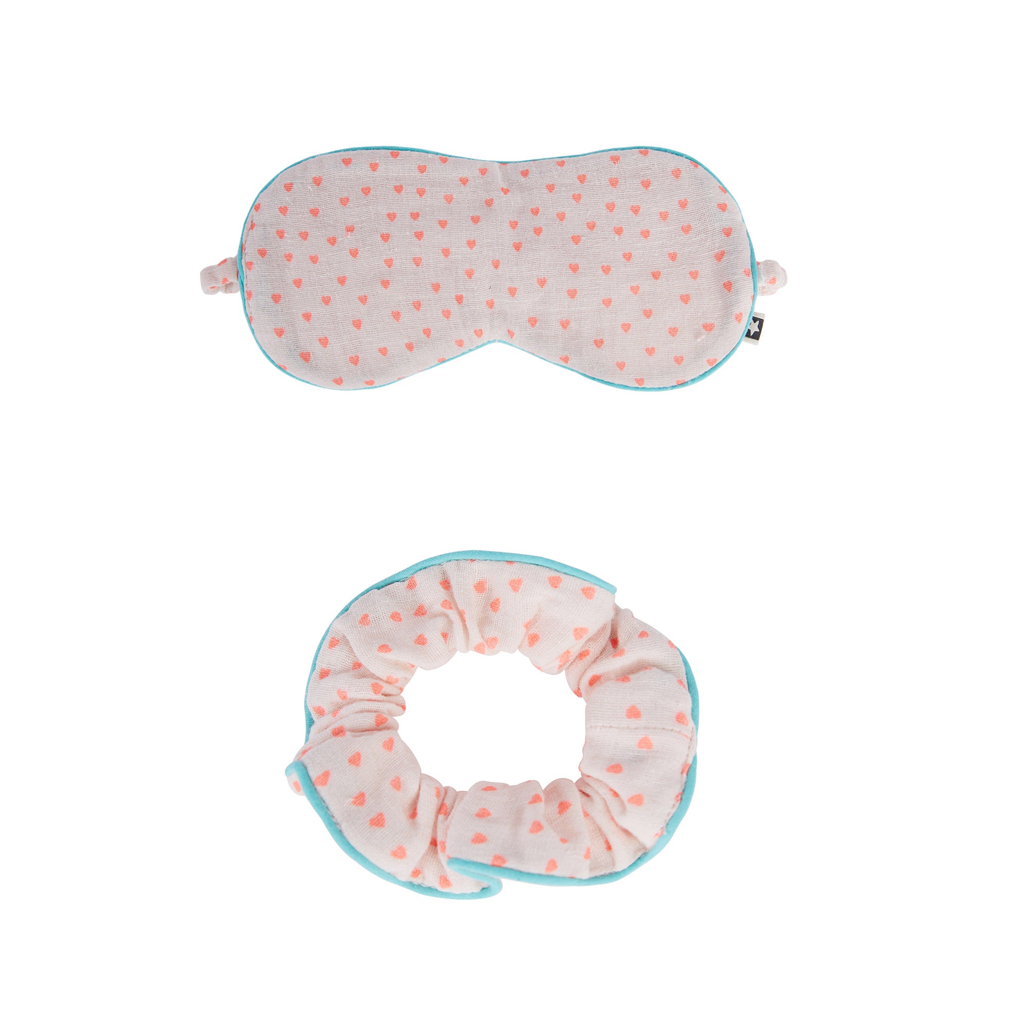 Girls White Heart Hair Ring & Blindfold