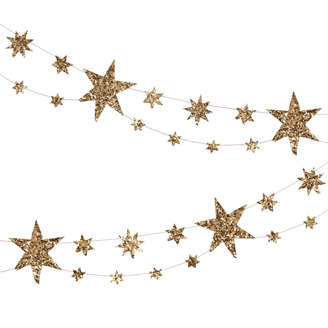 Guirlande d'étoiles pailletées écologiques