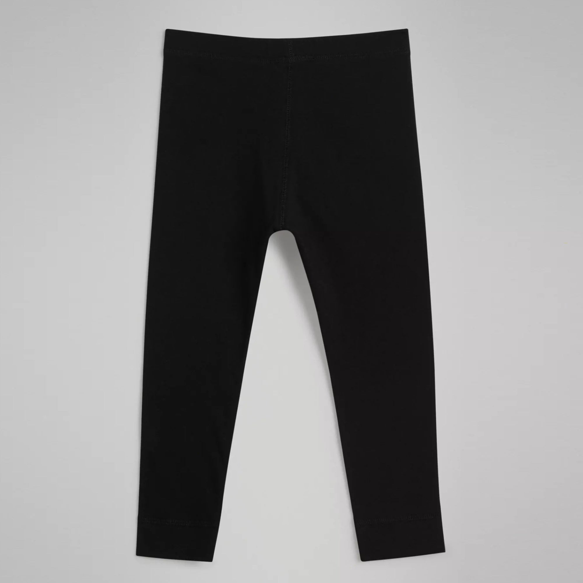 Girls Black Logo Cotton Leggings