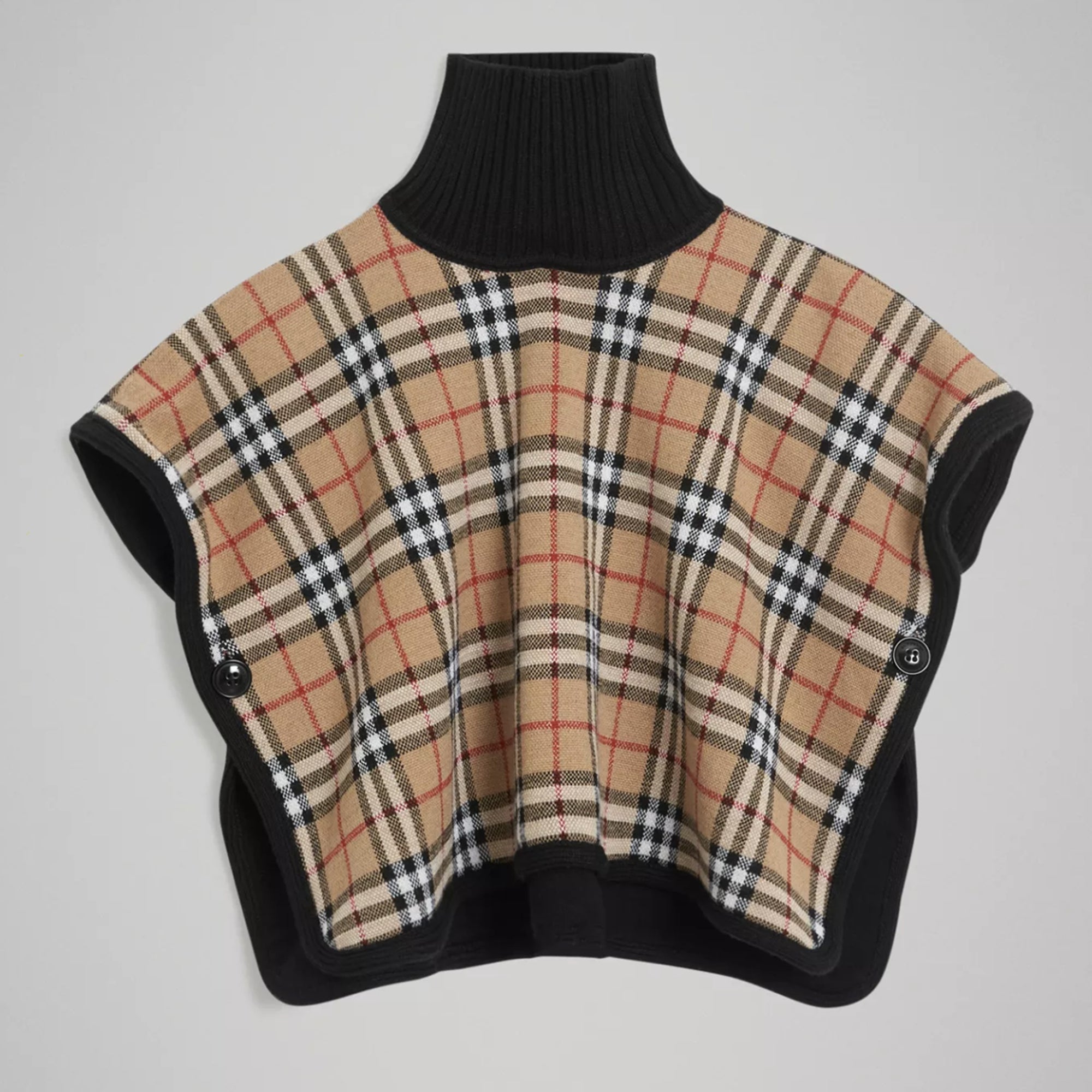 Girls Black Merino Wool Cape