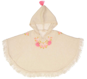 Girls Cream Acrylic Cape