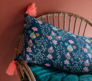 Girls Blue Pine Cone Cotton Pillow