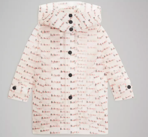 Girls White Logo Raincoat