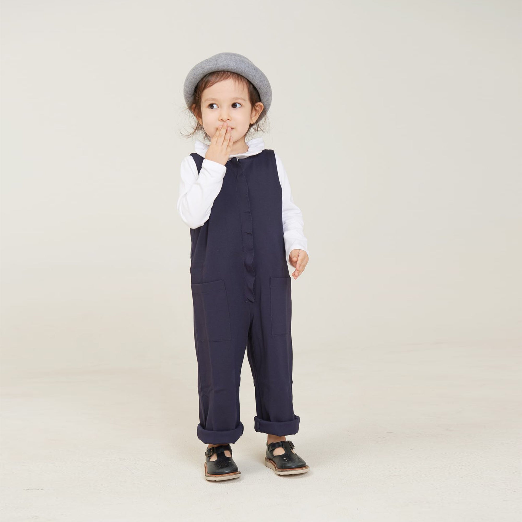Girls Navy Blue Dungarees